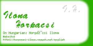 ilona horpacsi business card